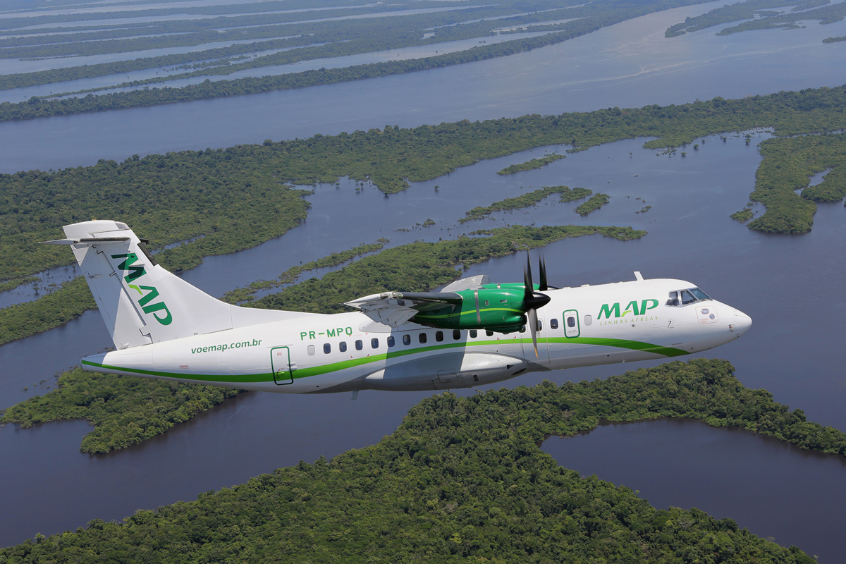 A MAP é atualmente a única companhia aérea do Brasil que voa para cidades no interior do Amazonas (ATR)