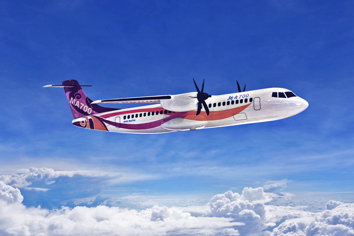 O MA700 supera o ATR 72 em quesitos como capacidade de passageiros e velocidade máxima (Divulgação)
