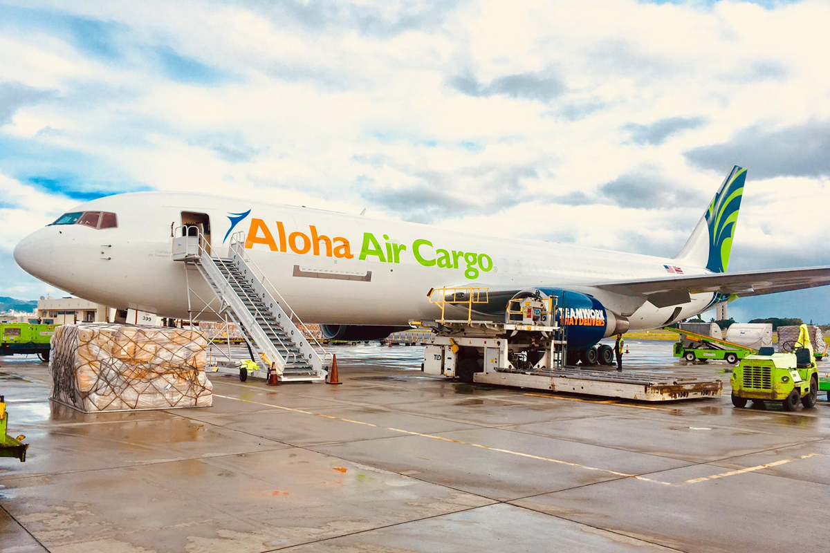 A Aloha Air Cargo, do Havaí, foi uma das empresas que adquiriu o jato 767 convertido em 2017 (Divulgação)