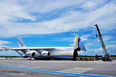 O Antonov An-124 de volta à Cabo Frio