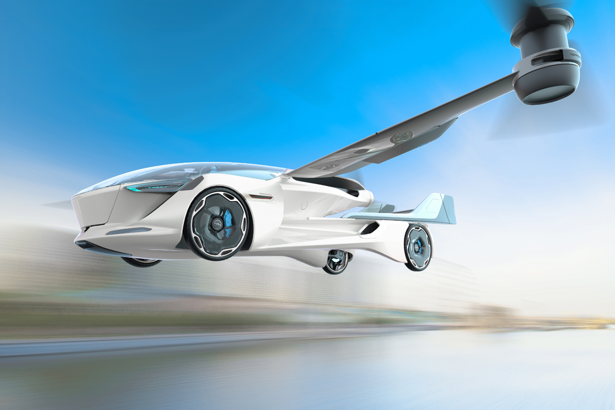 O conceito de carro voador da AeroMobil pode se tornar realidade na próxima década (Divulgação)