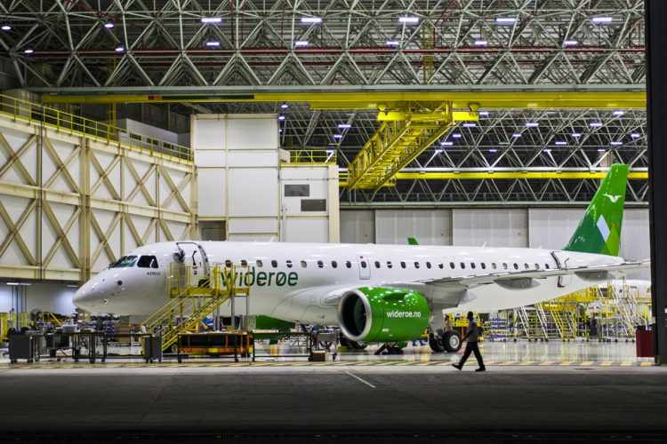 A Widerøe possui três pedidos firmes pelo E190-E2 e opção para mais 12 unidades (Embraer)