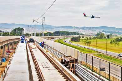 Mais dois aeroportos brasileiros terão transporte por trilhos em março