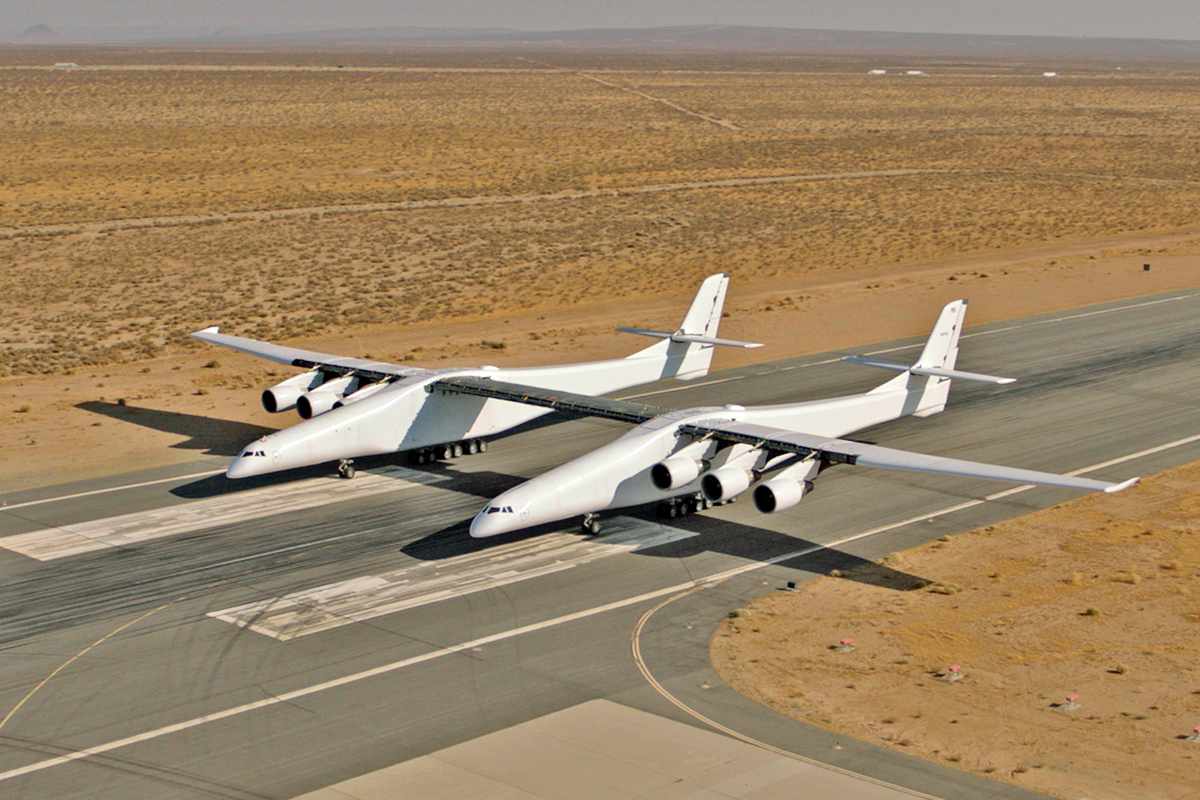 O primeiro voo do Stratolaunch deve acontecer entre o final de 2019 e início de 2020, prevê o fabricante (Divulgação)