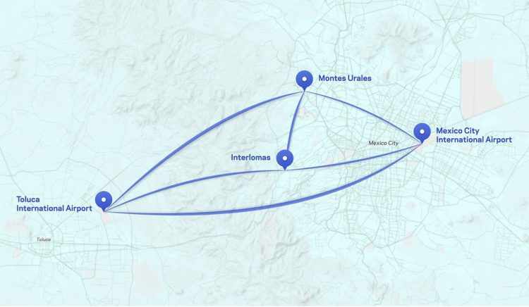 A viagem entre o aeroporto de Toluca e o aeroporto internacional da Cidade do México é realizada em apenas 10 minutos (Airbus)