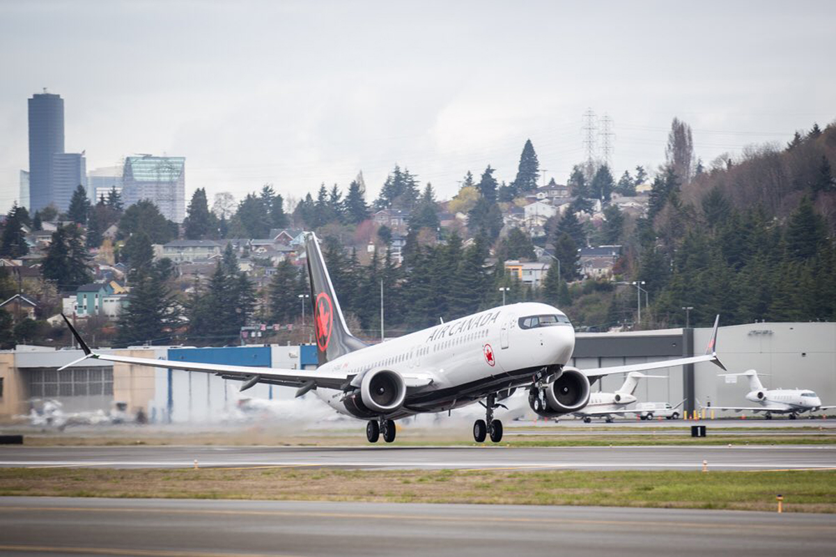 A Air Canada recebeu o 100º 737 MAX de série produzido pela Boeing (Divulgação)