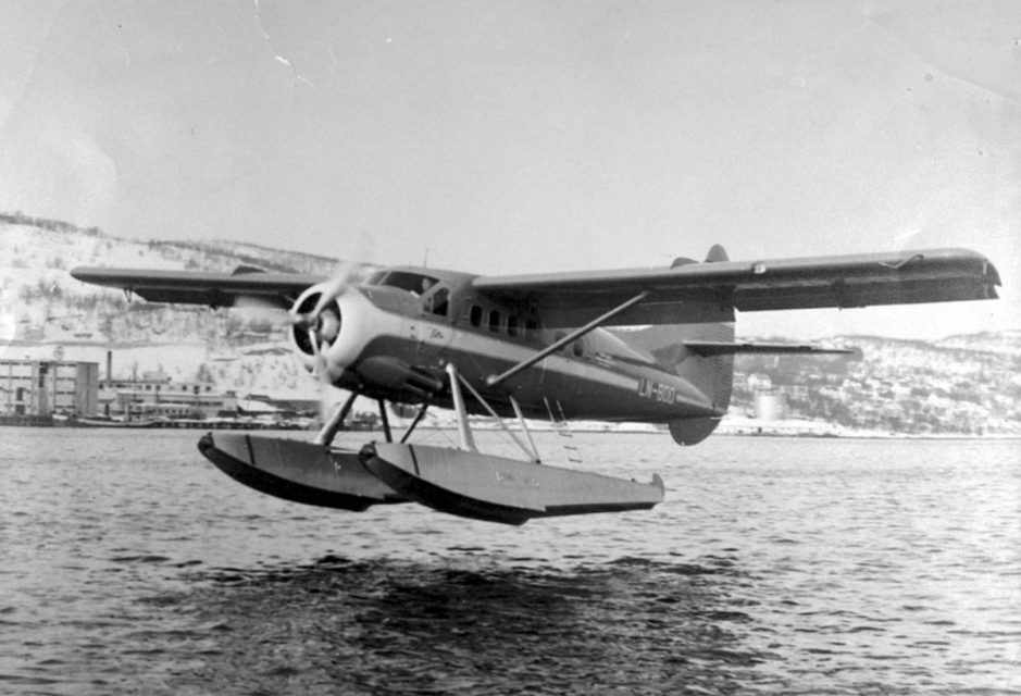 A Widerøe iniciou o transporte de passageiros no início da década de 1950 com hidroaviões (Norsk Luftfartsmuseum)