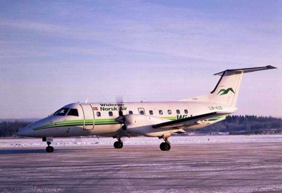 A Wideroe já operou o turbo-hélice Brasília na década de 1990 (Norsk Luftartsmuseum)