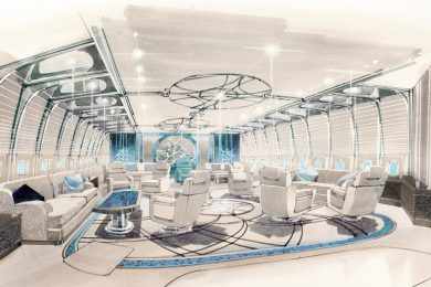 Esboço de como pode ser o interior VVIP do Airbus A380 elaborado pela Winch Design (Divulgação)