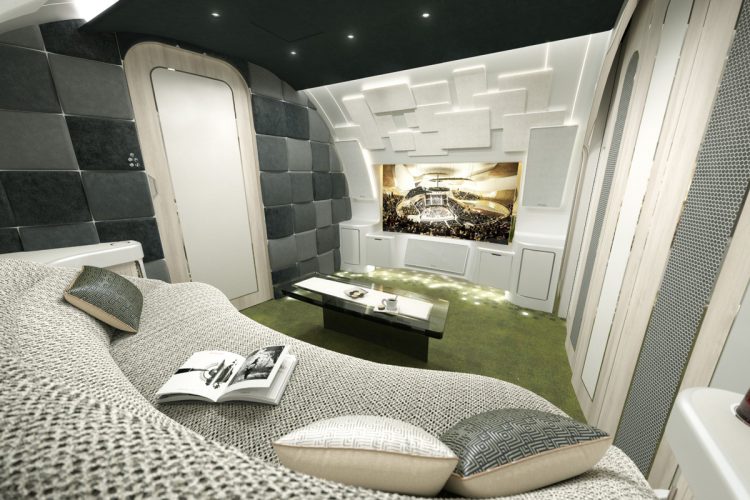 Uma das novidades sugeridas pela Airbus no novo jato é uma cabine com cinema (Airbus)