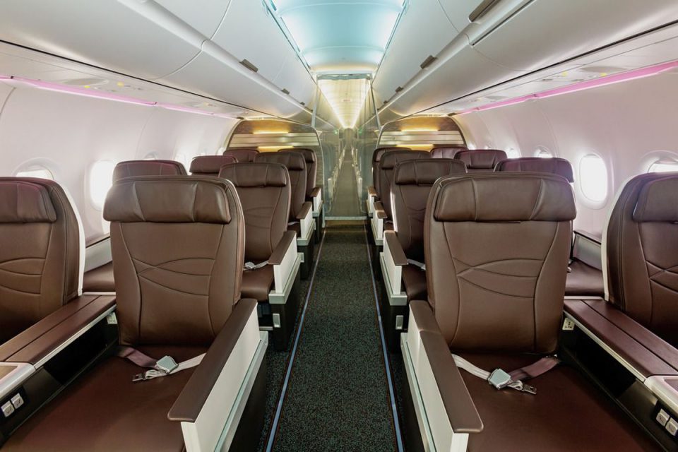 O A321neo da Hawaiian Airlines conta com assentos de classe executivo (Airbus)