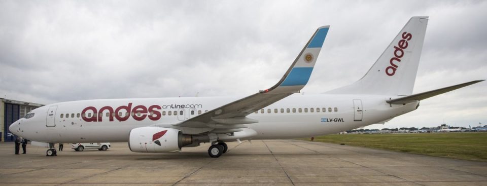 A frota da Andes Linhas Aéreas é composta por jatos Boeing 737 e MD-83 (Divulgação)