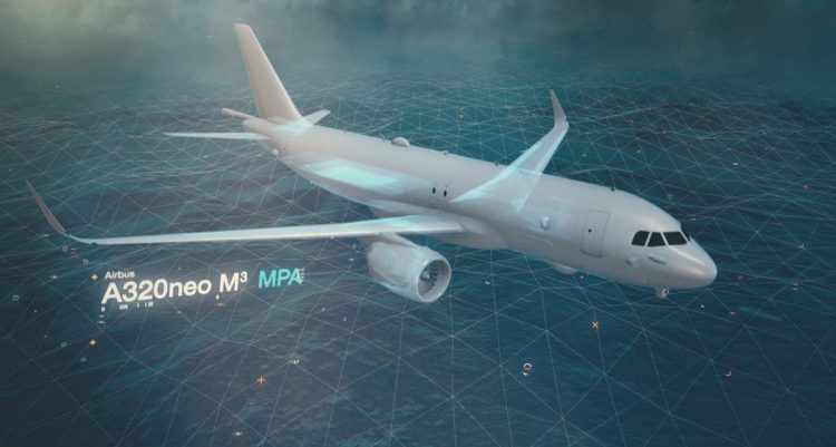 A Airbus apresentou quatro ideias de versões militares para o A320, como o M³ MPA, de patrulha marítima (Airbus)