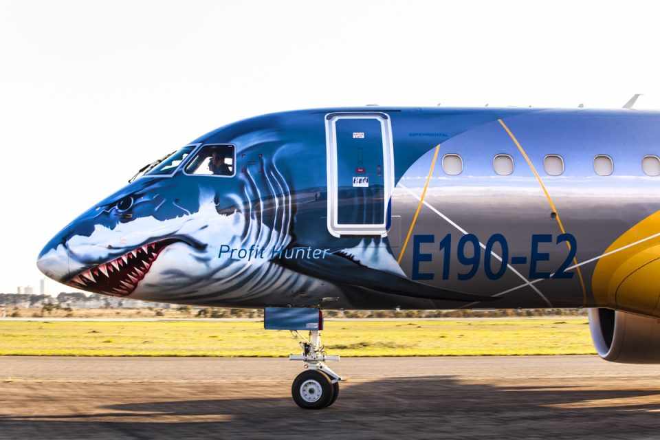 O E190-E2 estreou na aviação comercial em abril de 2018 (Embraer)