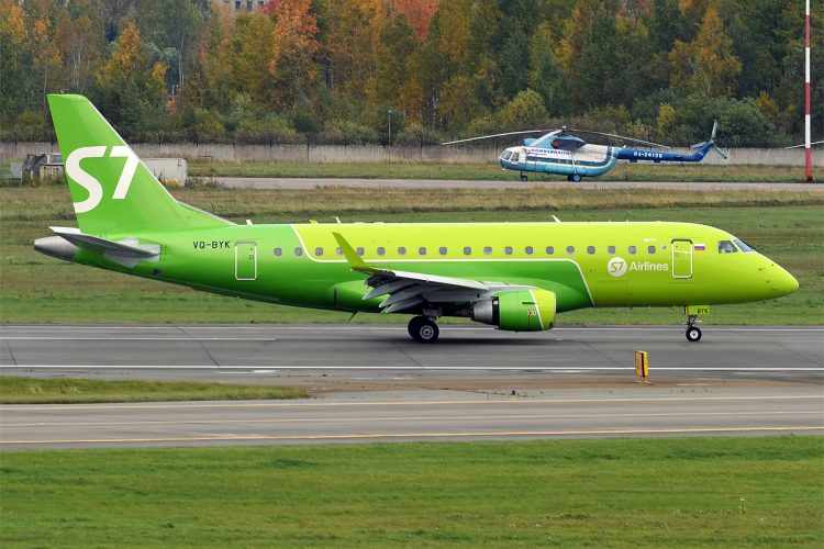 A S7 Airlines é um dos operadores do Embraer E170 (Anna Zvereva/Creative Commons)