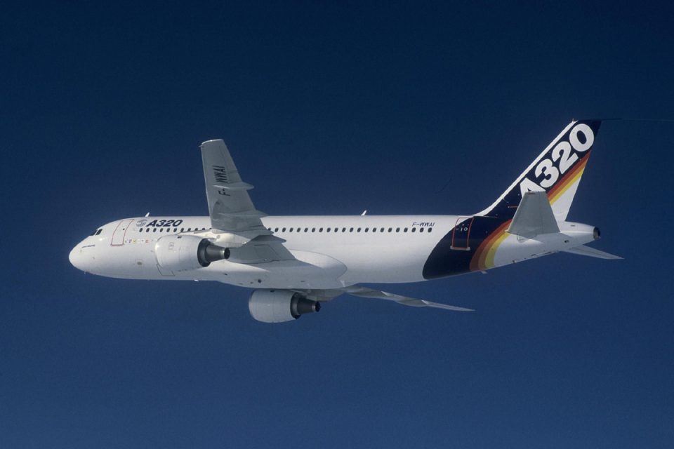 O primeiro voo do A320 foi realizado no dia 22 de fevereiro de 1987 (Airbus)