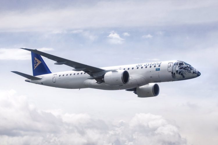 A Air Astana é o segundo cliente a receber o novo Embraer E190-E2 (Air Astana)