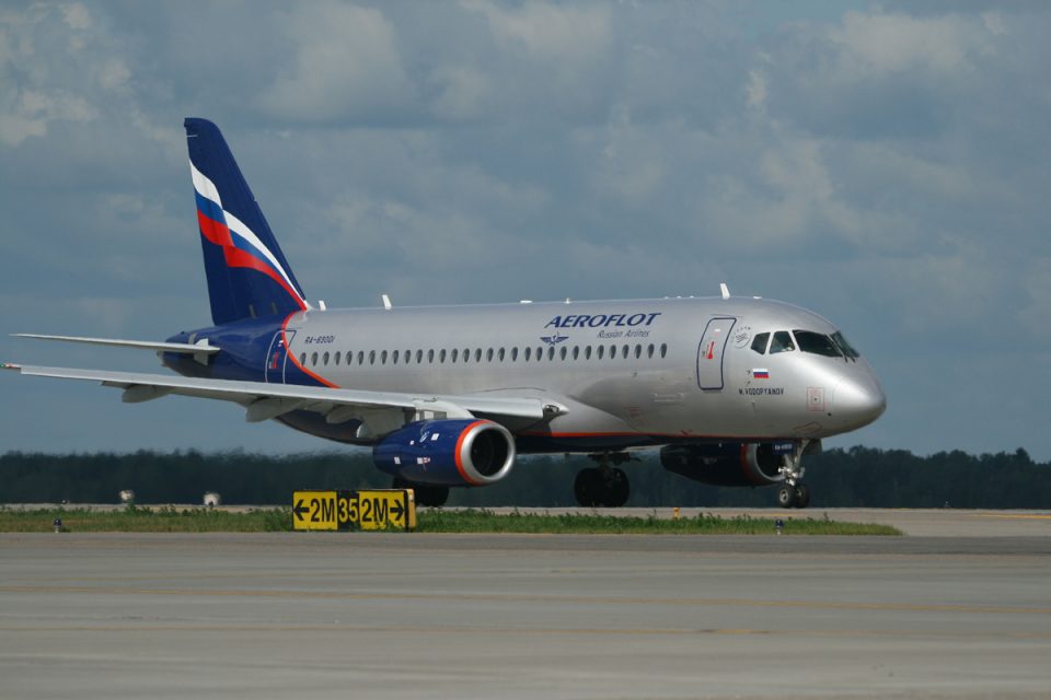 A companhia Aeroflot, da Rússia, é o maior operador do Superjet 100, com cerca de 60 unidades em serviço (UAC)