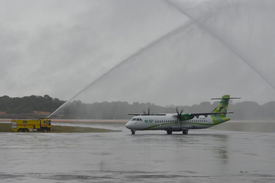 O novo ATR 72-500 da MAP estreou no município amazonense de São Gabriel da Cachoeira (MAP)