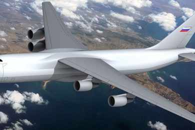 Sucessor do An-124, cargueiro Slon pode ser equipado com pontas de asa dobráveis