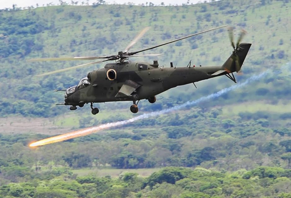 O helicóptero de ataque Mi-35 é uma das principais armas do exército da Venezuela 