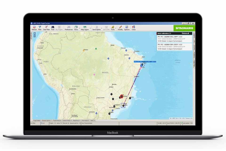 O rastreador utiliza dados fornecidos por meio do Space Based ADS-B (Automatic Dependent Surveillance-Broadcast) da AireonSM para o FlightAware