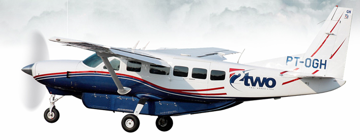 A frota da TwoFlex é composta por turbo-hélices Cessna Grand Caravan (Divulgação)
