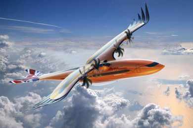 Airbus revela conceito de avião híbrido-elétrico inspirado em pássaros
