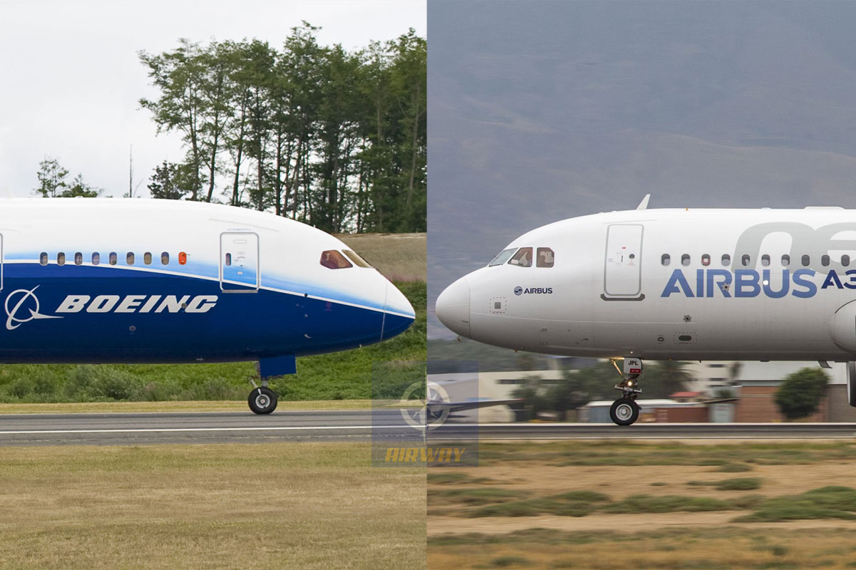 Jatos Boeing 787 e Airbus A320