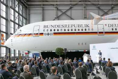 Alemanha recebe primeiro avião presidencial baseado no Airbus A350