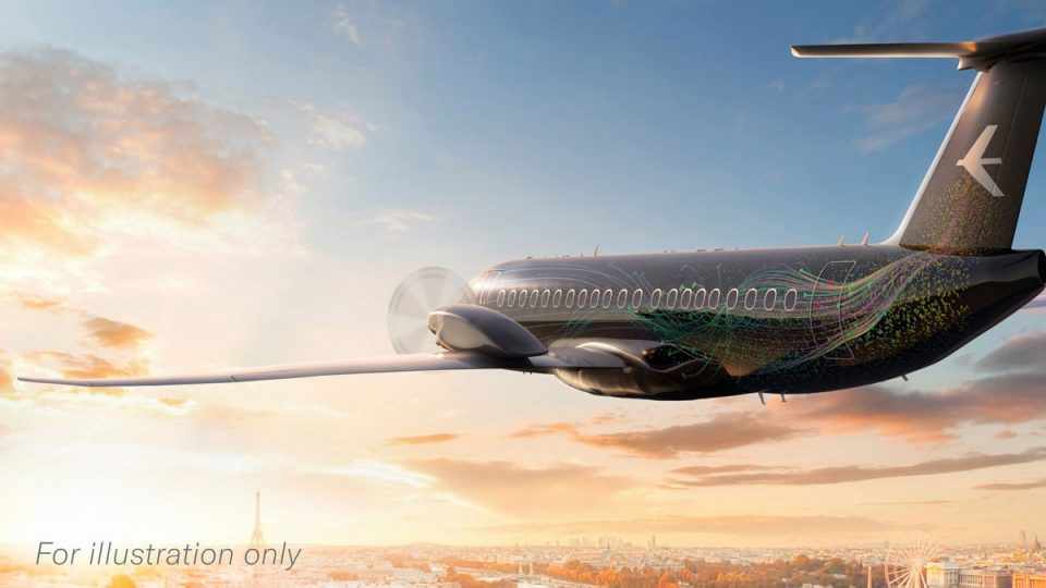 Ilustração do novo turboélice de passageiros da Embraer