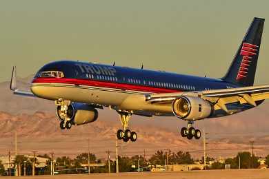 O Boeing 757-200 "Trump Force One" é a estrela na frota de aeronave das Organizações Trump (Tomás Del Coro)