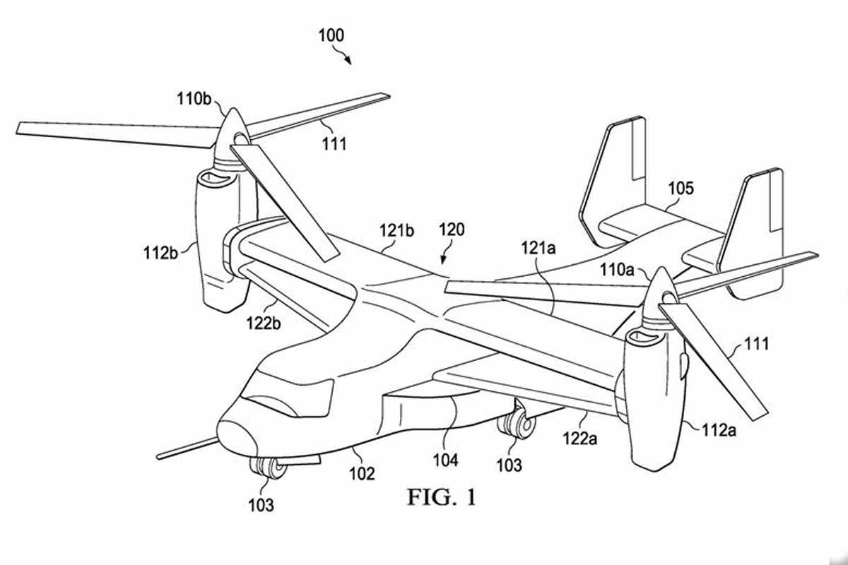 Patente de aeronave tiltrotor biplano