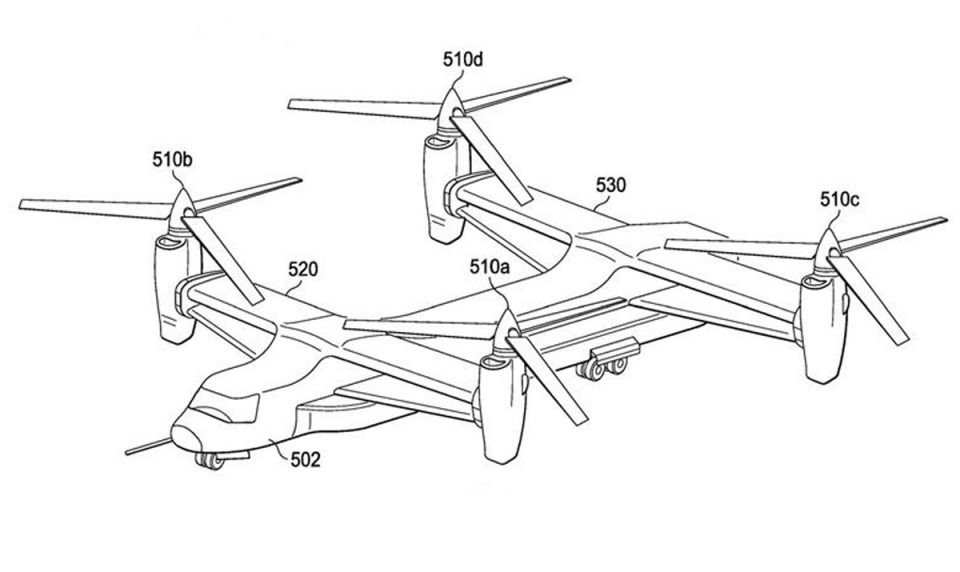 Patente de aeronave tiltrotor biplano da Bell