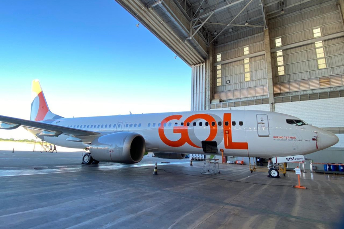 O Boeing 737 MAX "PR-XMM" da Gol estava estocado nos EUA desde 2019 (Gol)