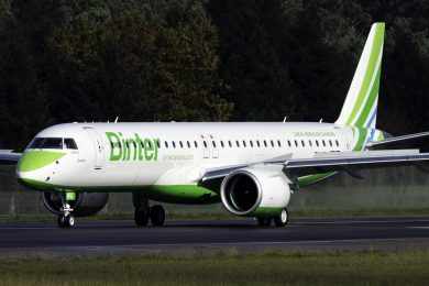 Embraer faz tripla entrega de jatos E195-E2 para a Binter Canarias