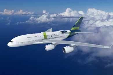Concepção artística do "laboratório voador" baseado no Airbus A380