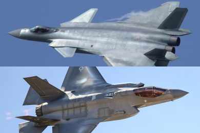 Caça chinês J-20 está sendo usado para acompanhar aeronaves F-35 no Mar da China Oriental