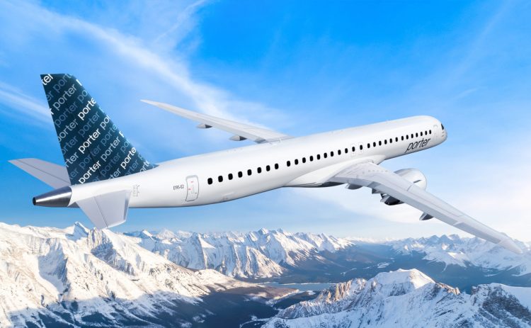 Porter Airlines encomenda mais jatos da nova geração da Embraer