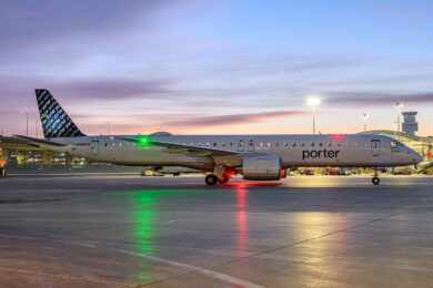 Porter Airlines inicia voos comerciais com o Embraer E195-E2