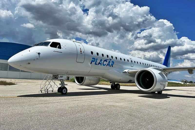 O E190-E2 da Placar Linhas Aéreas