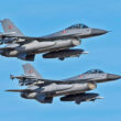 Dois caças F-16 da Força Aérea da Dinamarca