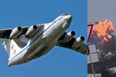 Jato Ilyushin Il-76 russo cai perto da fronteira com a Ucrânia