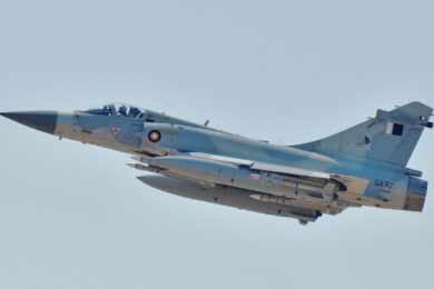 Caça Mirage 2000-5 que voou pelo Catar