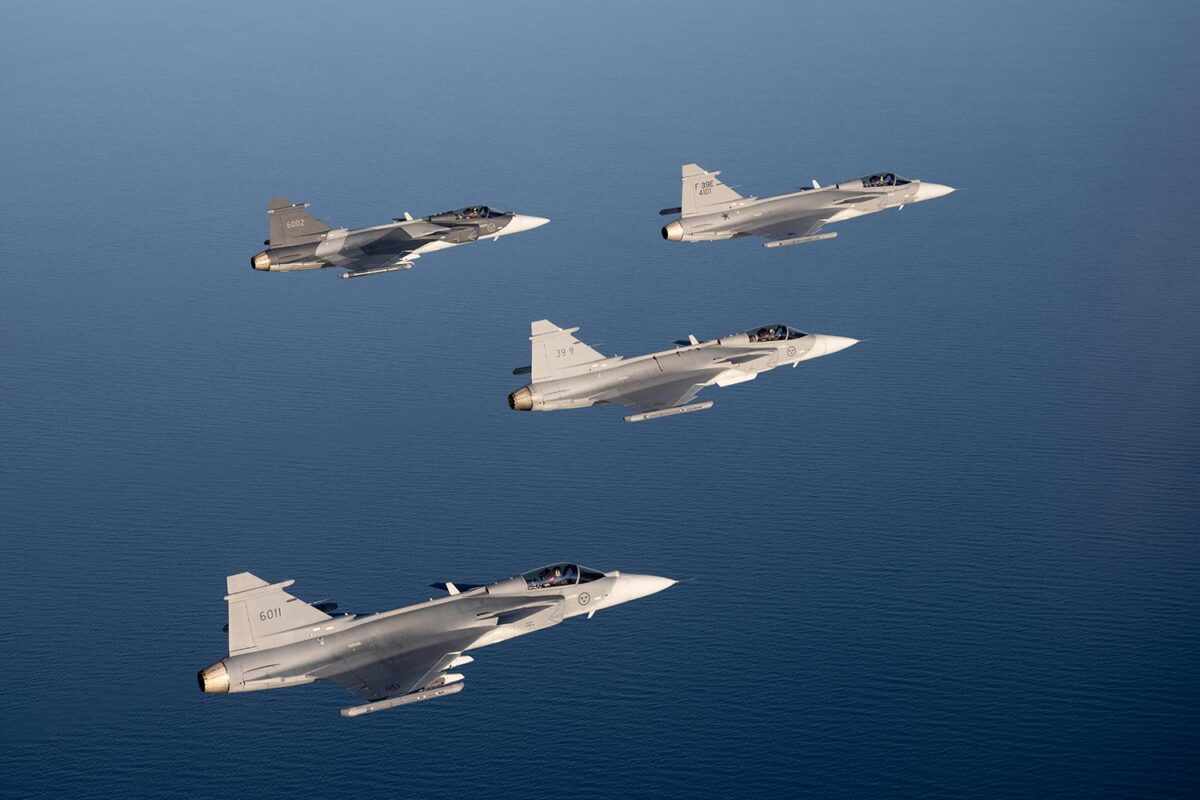 Caças Gripen E da Suécia