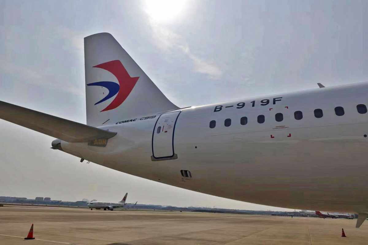 O 5º jato C919 da China Eastern Airlines