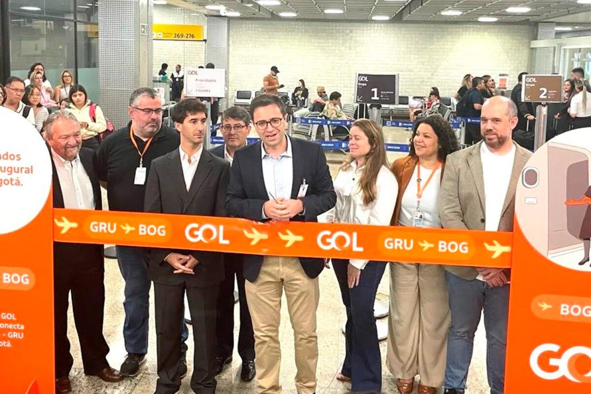 Celso Ferrer, CEO da Gol, durante a inauguração do voo para Bogotá