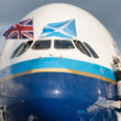 O A380 da Global Airlines chega à Escócia