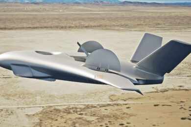 Conceito de avião veloz e de elevação vertical da subsidiária da Boeing
