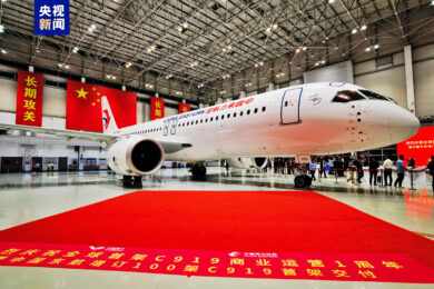 O 6º jato C919 entregue: produção vai crescer em 2024